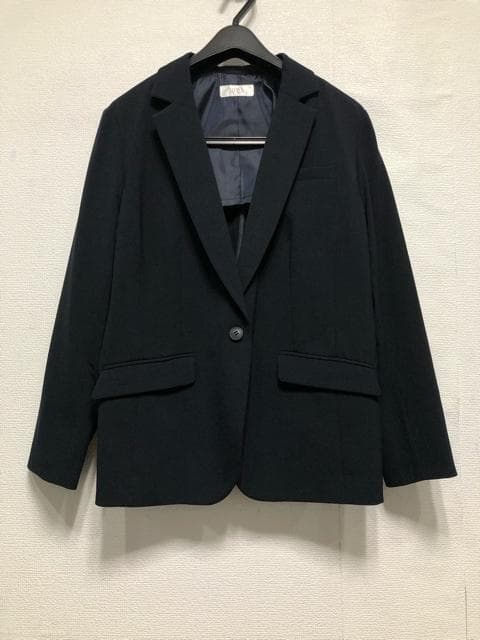 新品☆LL紺系ストレートパンツスーツ♪ストレッチ♪お仕事フォーマル☆r201
