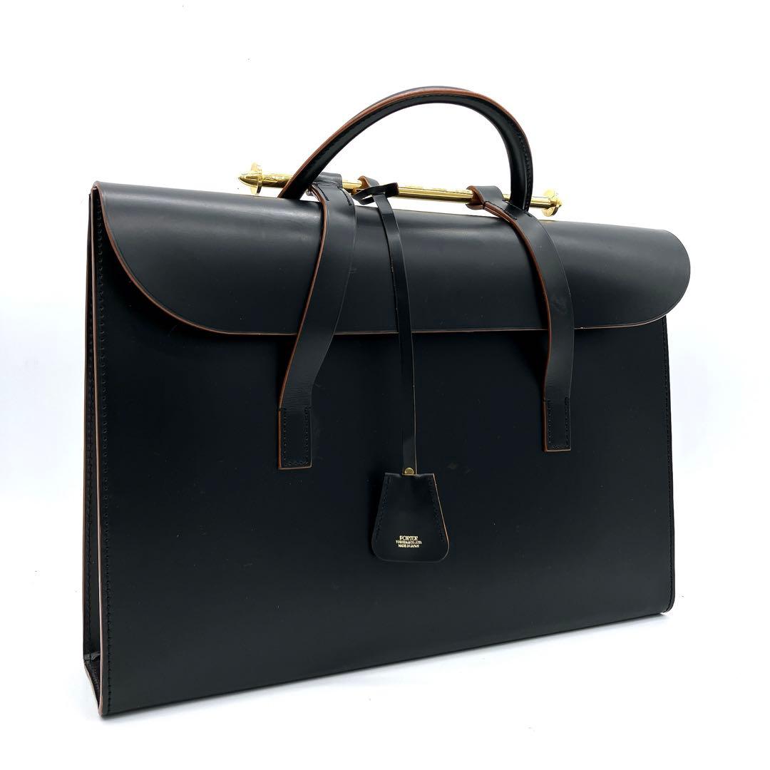 美品【PORTER】ビジネスバッグ　80周年記念モデル　レザー　ブラック