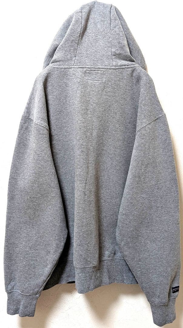 3点ジャンスポーツ NYU 刺繍 スウェットパーカー グレー 灰色 L 古着