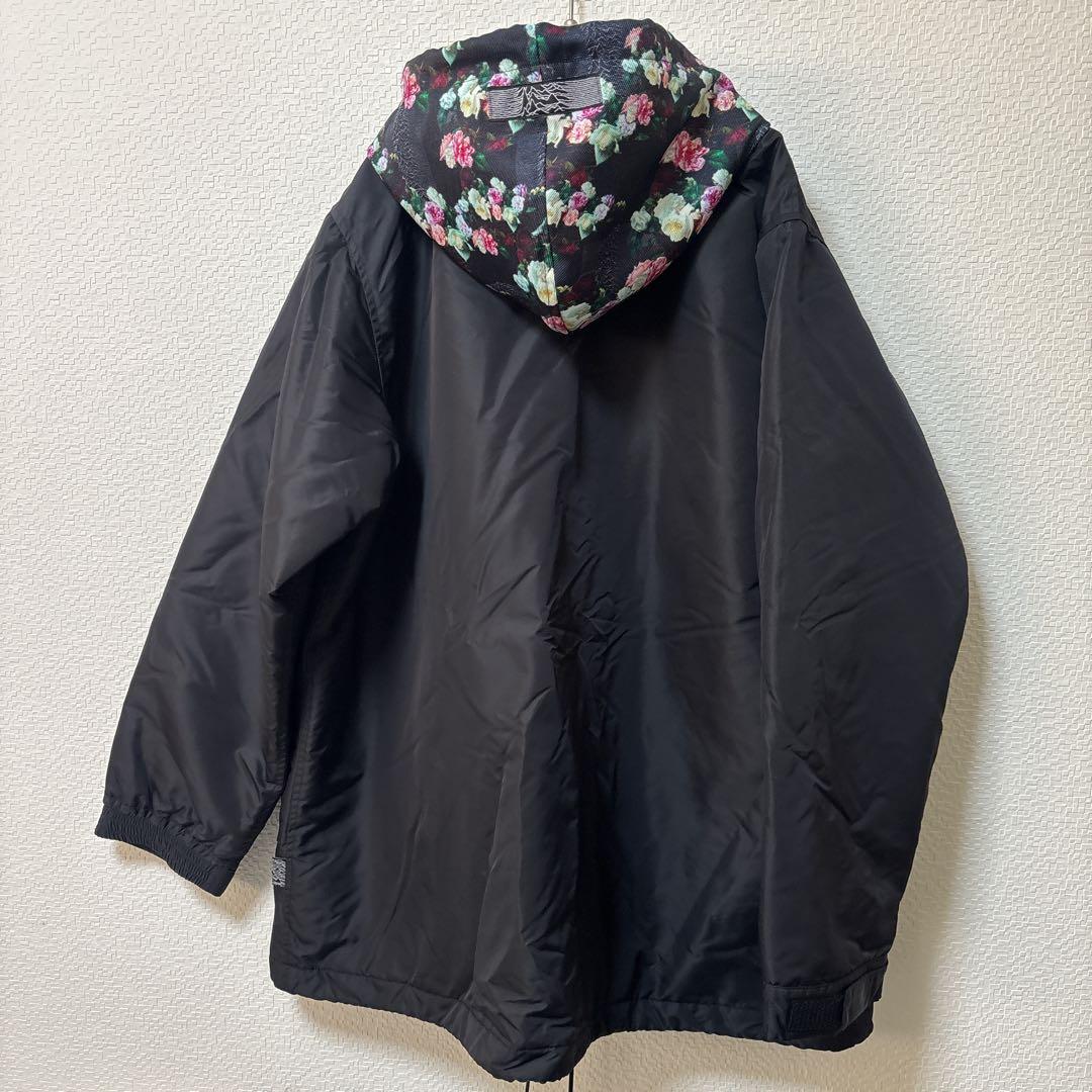 ALLAROUND 美品花柄フード ナイロンジャケット コーチジャケット　コート