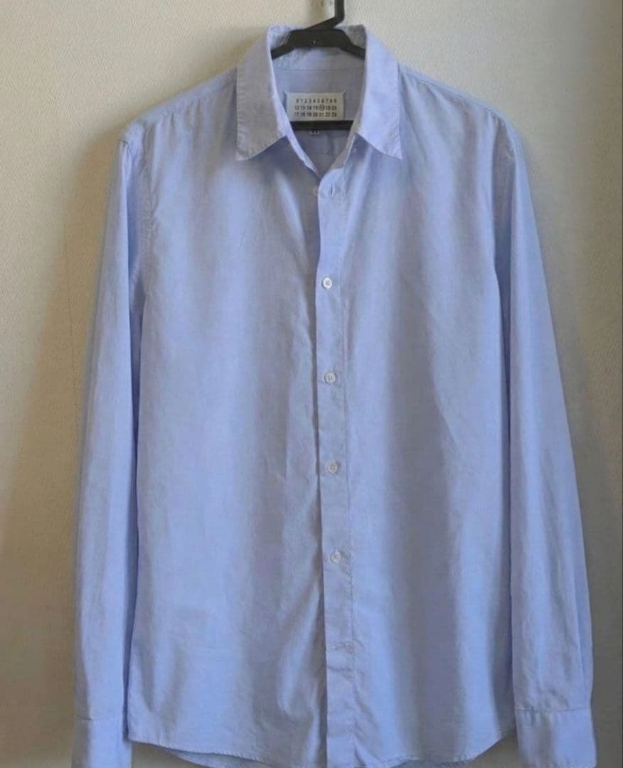 メゾンマルジェラ ワイシャツ 四つタグ 48 サックスブルー