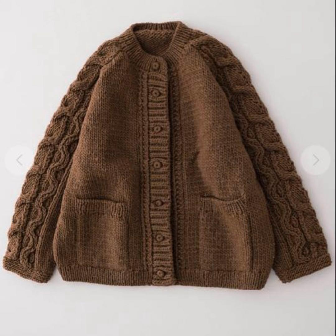 ネストローブ　ペルーケーブルスリーブニットカーディガン