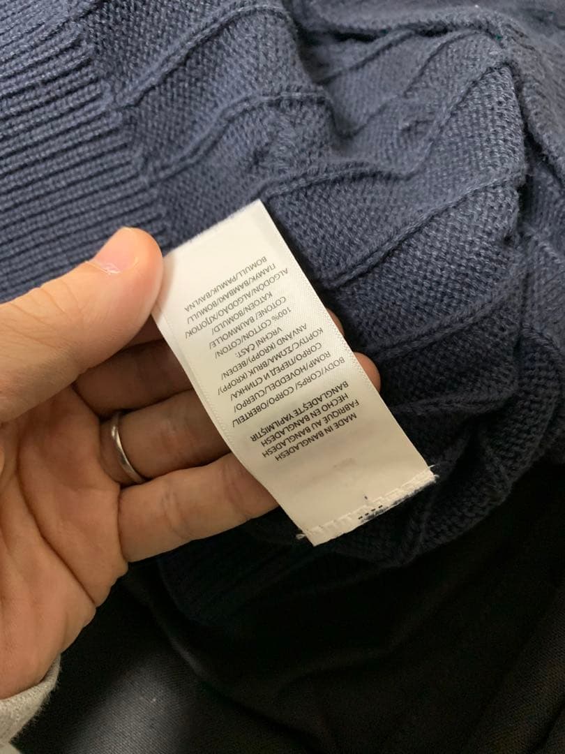 ポロラルフローレン　ケーブルニット　ネイビー