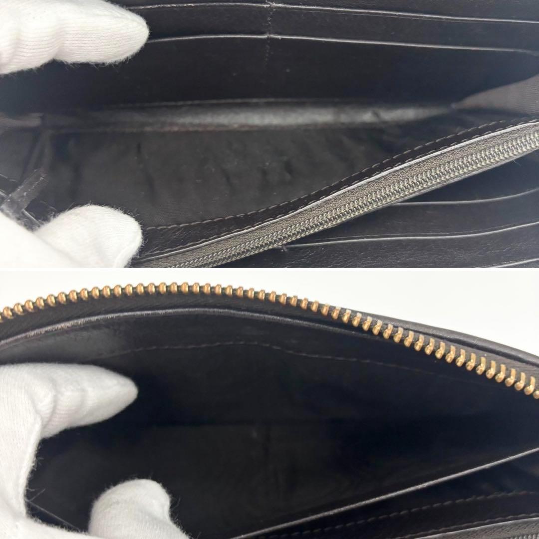 ✨極上美品✨グッチ 長財布 ラウンドファスナー　L字ファスナー シマ