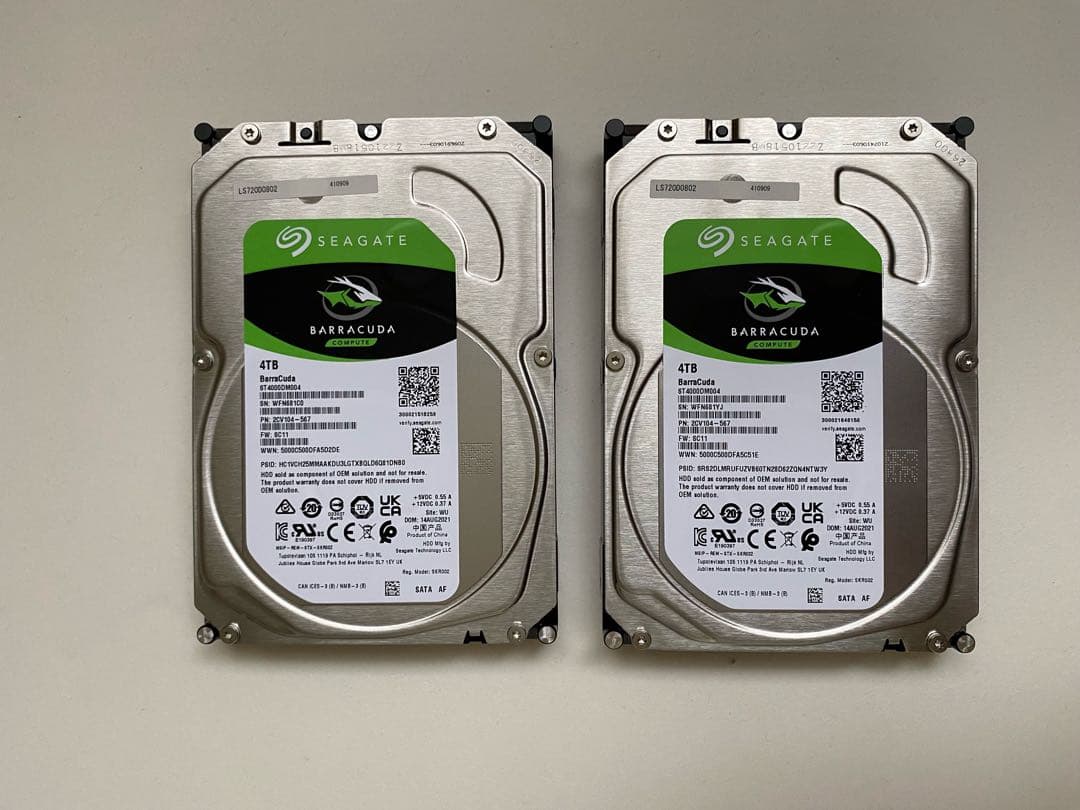 Seagate Barracuda 4TB HDD 2個セット