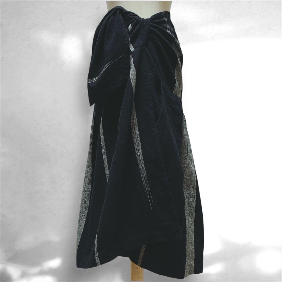 コムデギャルソン　70s　ヴィンテージ　着方がわからない　巻きスカート？　織柄