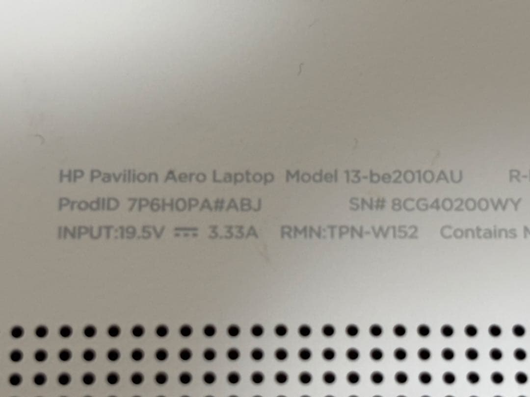 D*K様 HP Pavilion Aero 13-be2000 セラミックホワイ