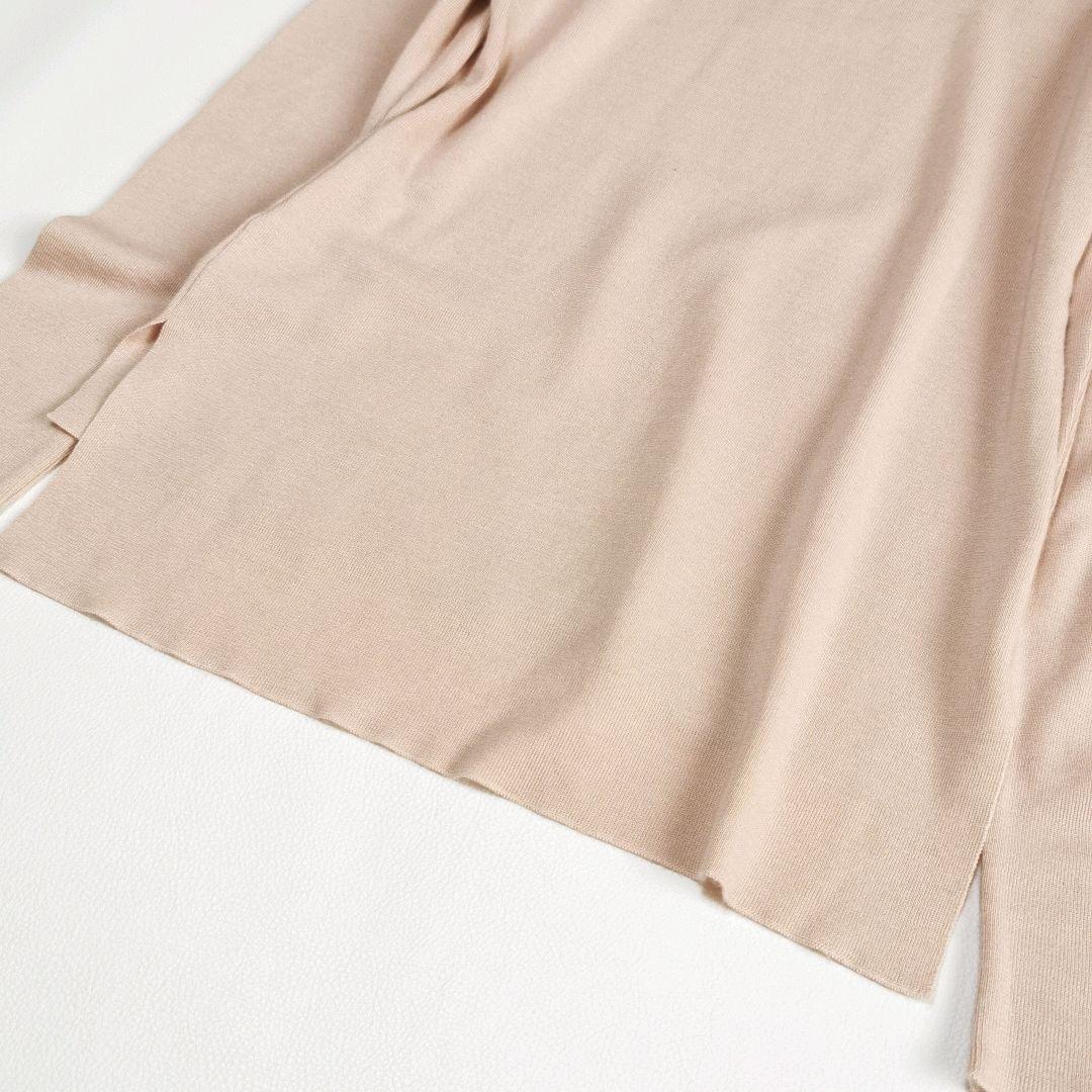 【美品✨】フォクシー シルクカシミヤニット ロゴチャーム スリット ピンク 38