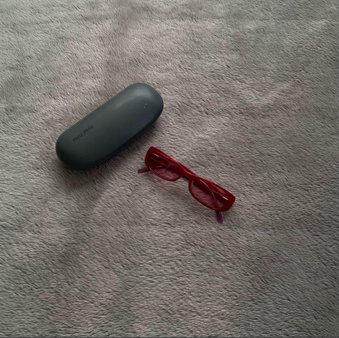 小物 2000s miumiu square sunglasses