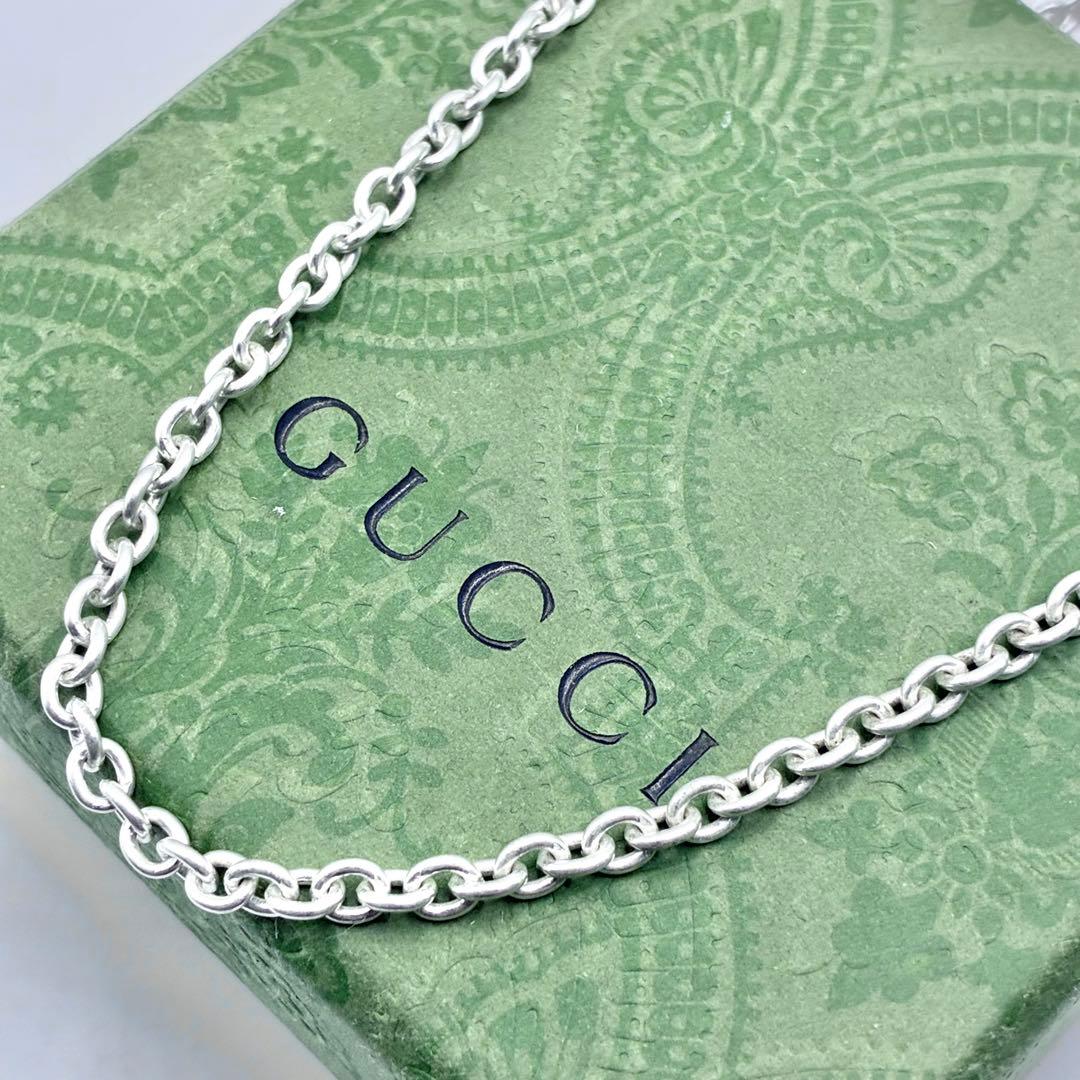 GUCCI グッチ　あずき　チェーンのみ　ネックレス　シルバー925　美品
