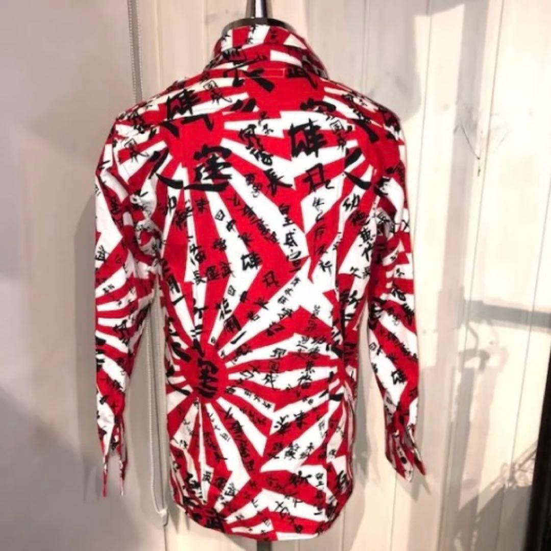 未使用 旭日旗×漢字シャツ NEON ラロッカ ジョンソンズ 風 パンク 神風