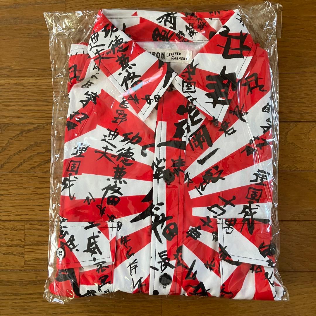 未使用 旭日旗×漢字シャツ NEON ラロッカ ジョンソンズ 風 パンク 神風