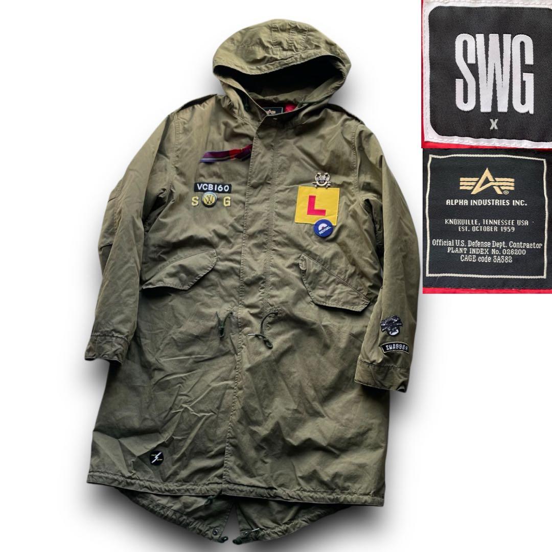 00s スワッガー × アルファ ワッペン装飾 モッズコート size X