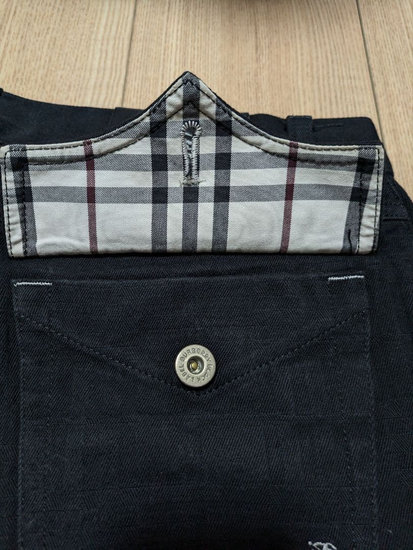 超希少未使用に近い！人気シャドーチェック　ブラックカラー　騎士刺繍　デニム⑥