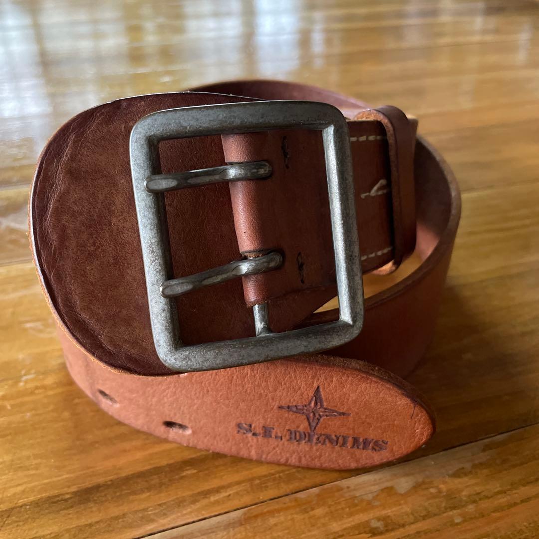 STONE  Denimes レザーベルト ブラウン 34