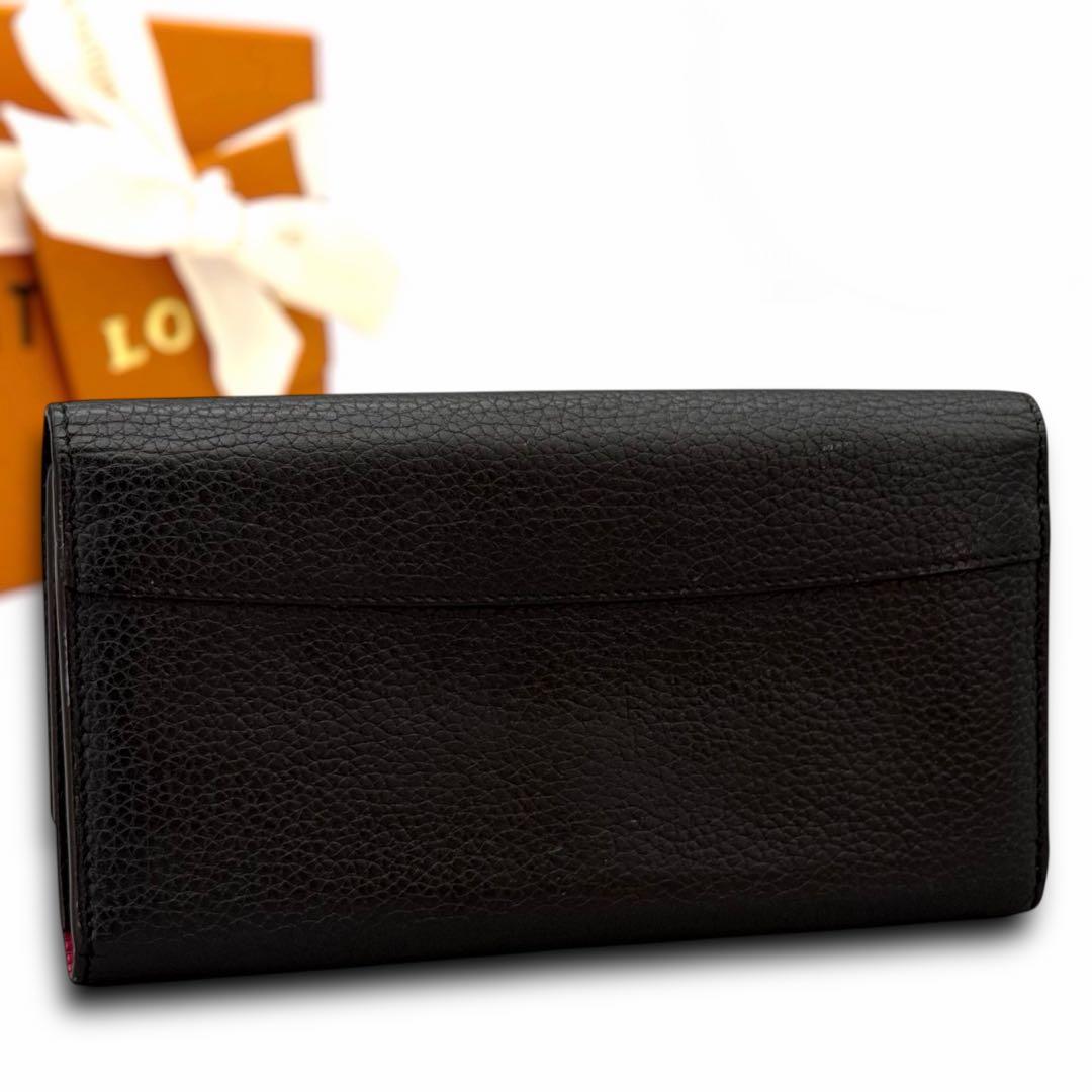 未使用に少し近い　新型　ルイヴィトン　ポルトフォイユ　カプシーヌ　財布　長財布