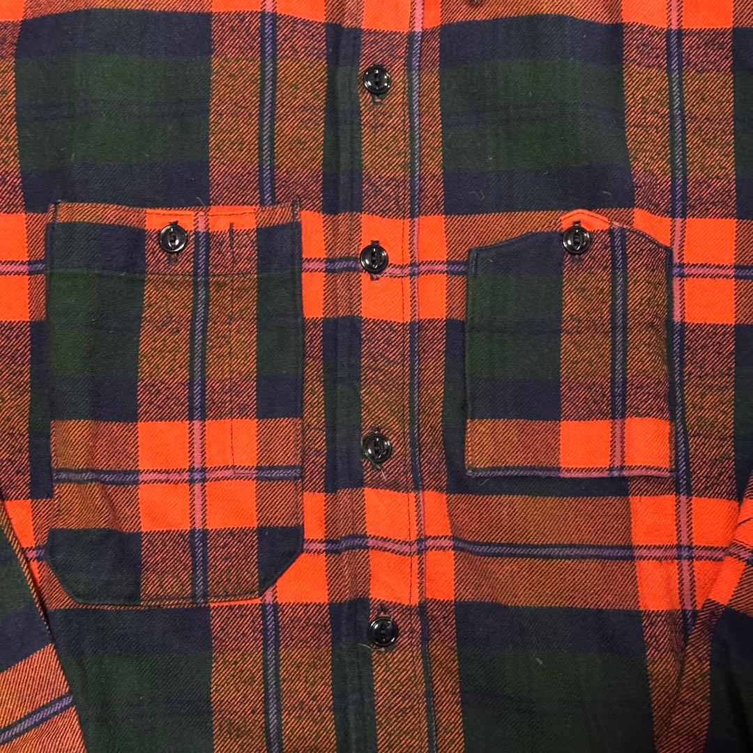 Engineered Garments コットンネルシャツ S オレンジ ワーク