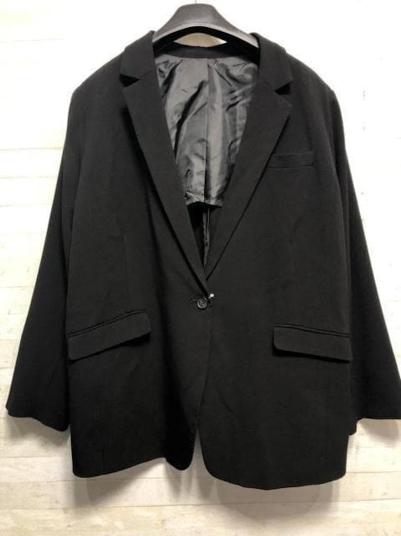 新品☆6L黒系無地ストレートパンツスーツお仕事・フォーマルに〇A775