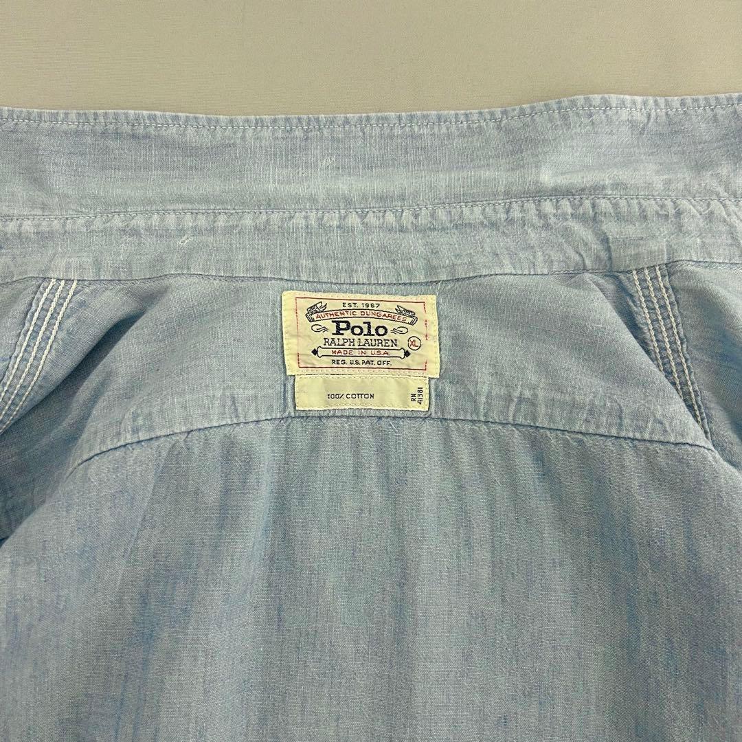 90s USA製 Polo Ralph Lauren シャンブレーシャツ XL