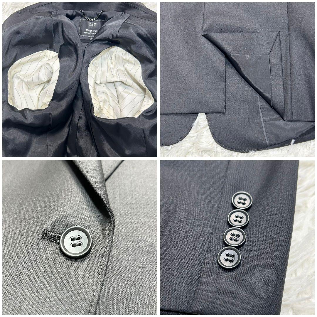 【美品】23区 パンツスーツ セットアップ ブラック ウール生地 M/Lサイズ