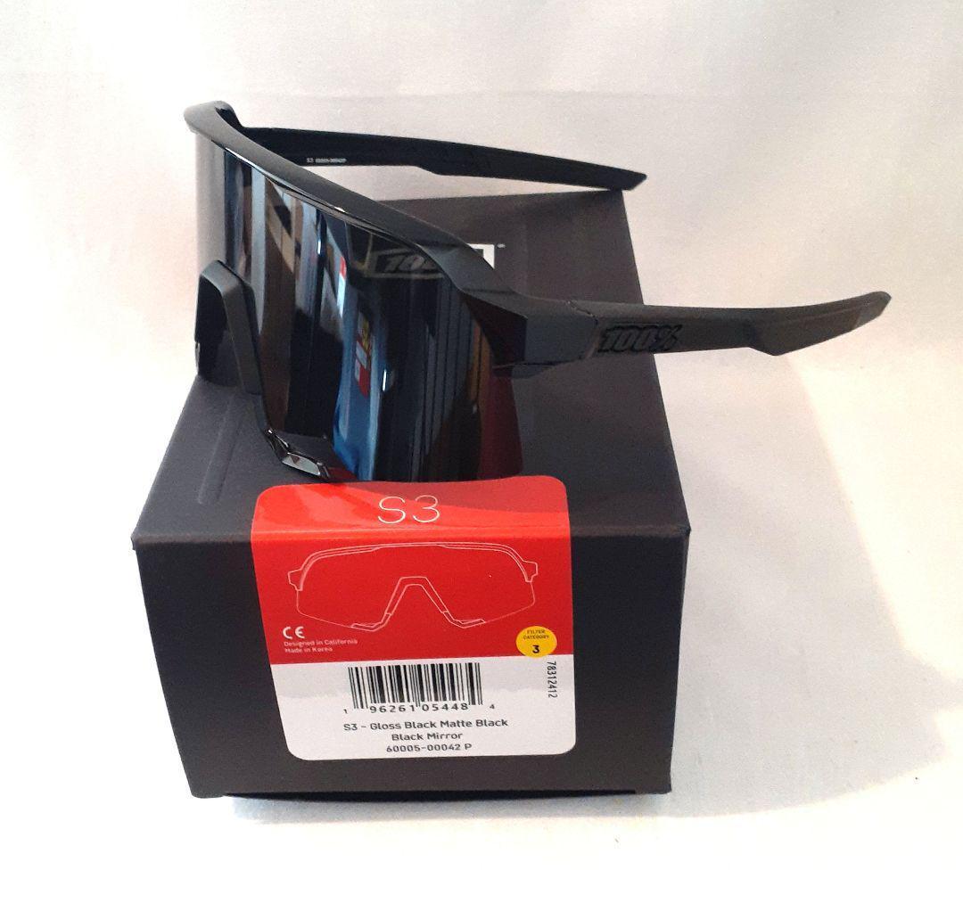 新モデル 100% S3 マットグロスブラック ワンハンドレッド サングラス