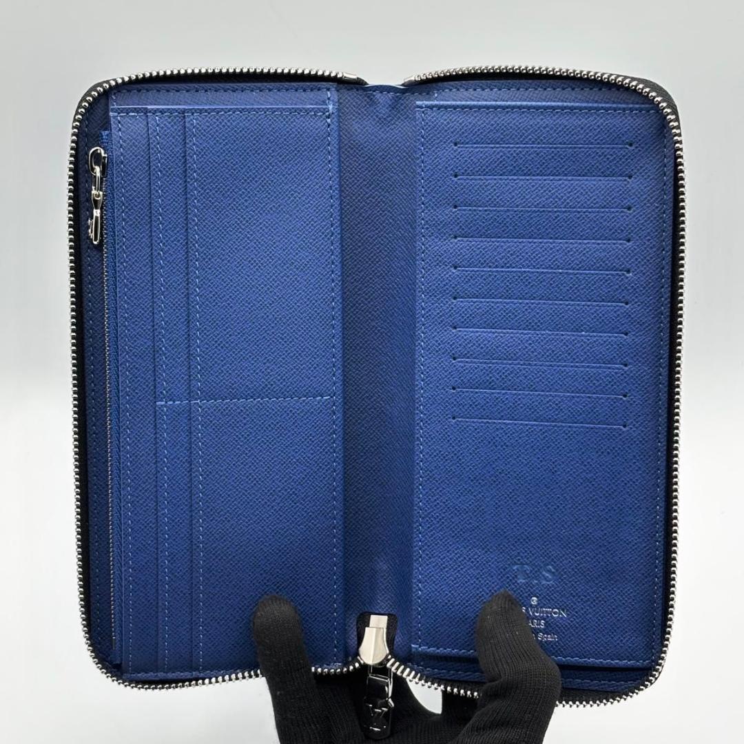 新品に近い ルイヴィトン ジッピーウォレット ヴェルティカル タイガラマ 青