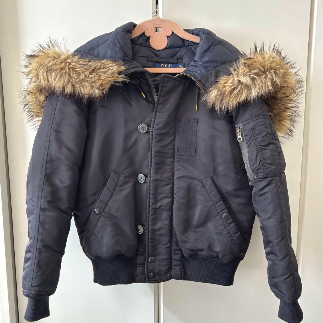 美品 POLO RALPH LAUREN【M】N-2B ダウンジャケット 紺