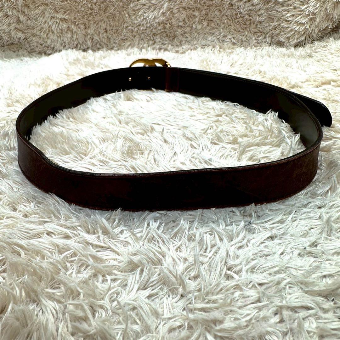 グッチ ベルト ブラウン マーモント ゴールドロゴ レザー ユニセックス