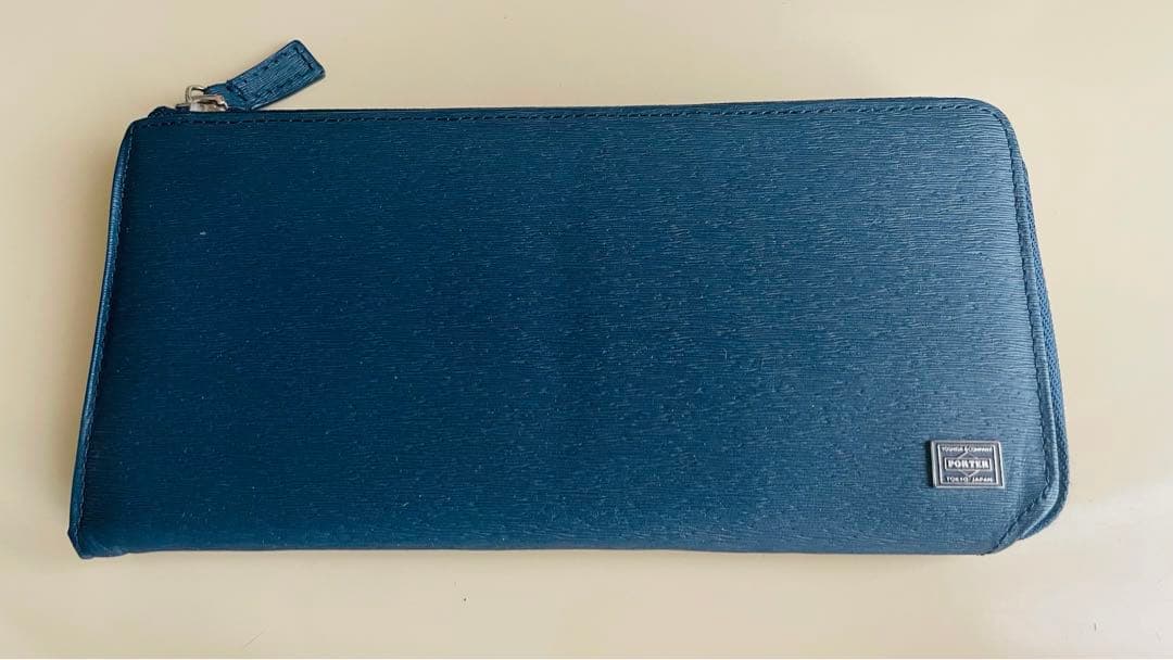 PORTER吉田カバン L字ファスナー長財布 ネイビー 本革 定価33,000円