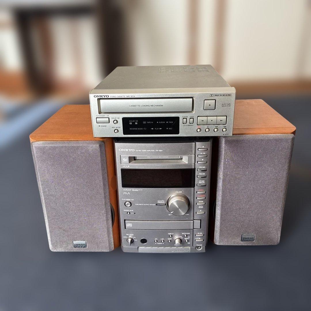 ONKYO カセットデッキCD・MDミニコンポ FR-155A スピーカー