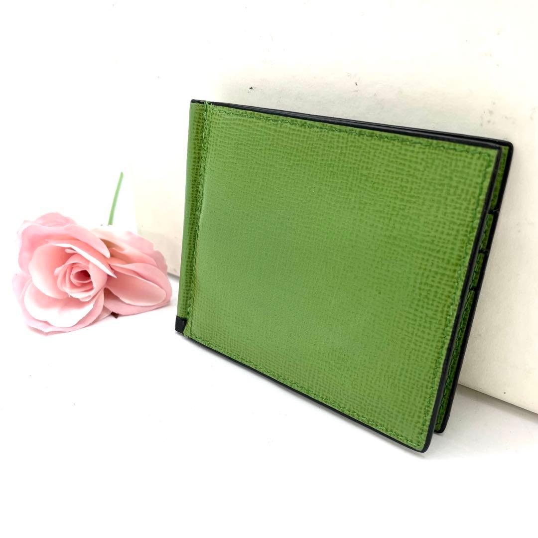 ヴァレクストラ 札入れ 折り財布 マネークリップ 緑 カード FR200