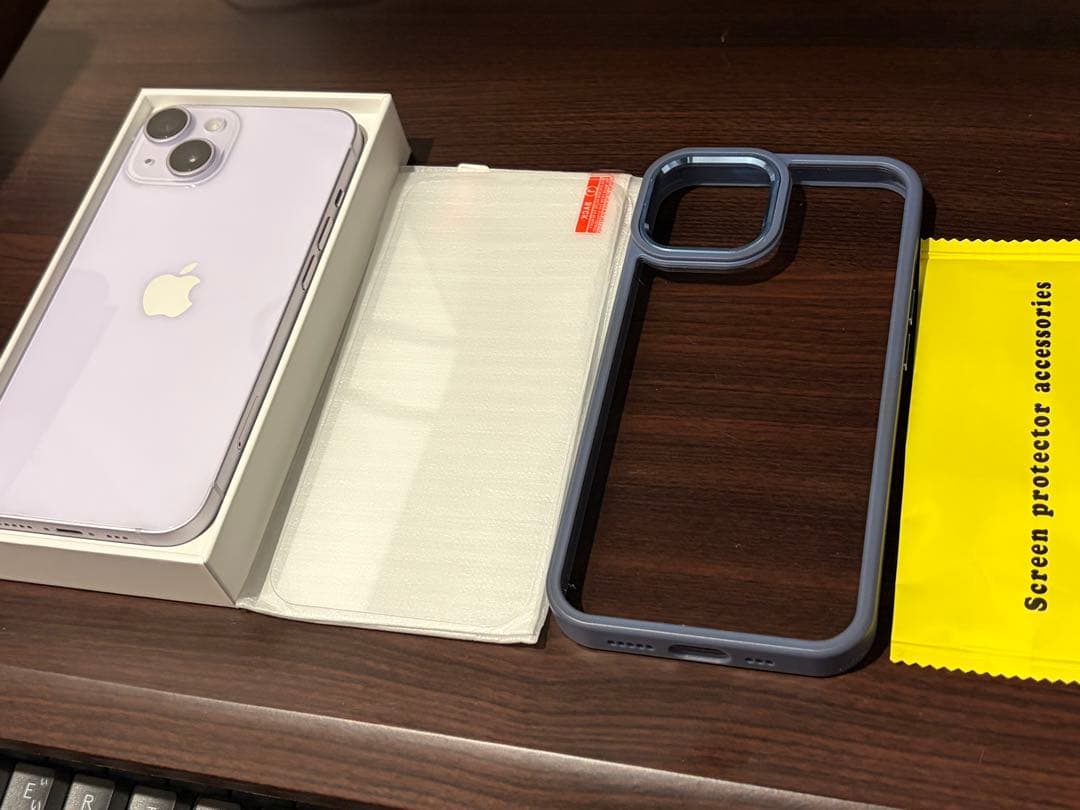 【値段相談可】iPhone14 本体＋ガラスフィルム2枚中古ケース付き