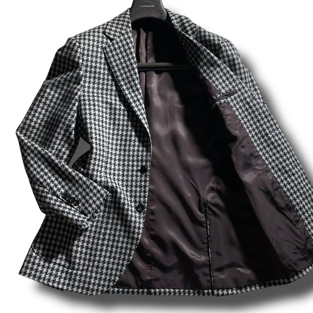 極美品 ビームスエフ BEAMS F ハウンドトゥース ジャケット 46 8R