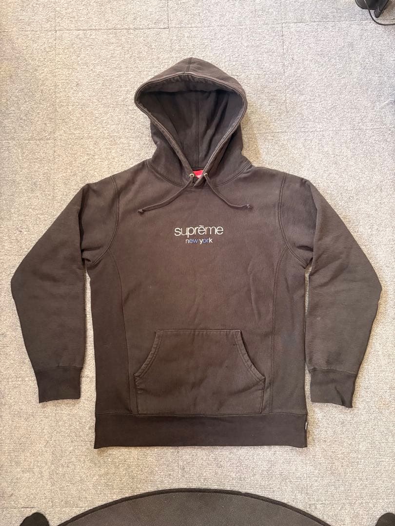 supreme ブラック パーカー Medium