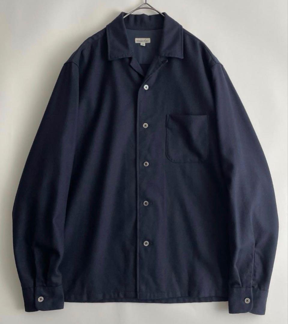 steven alan (e) 厚手 M ウール オープンカラーシャツ ボックス
