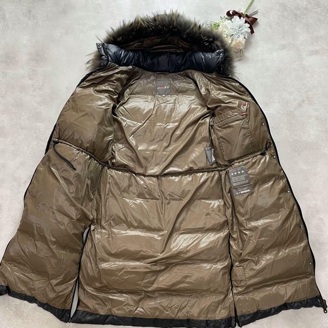 大きいサイズ✨デュベティカ ロングダウンコート 44 黒 フード ファー 2XL