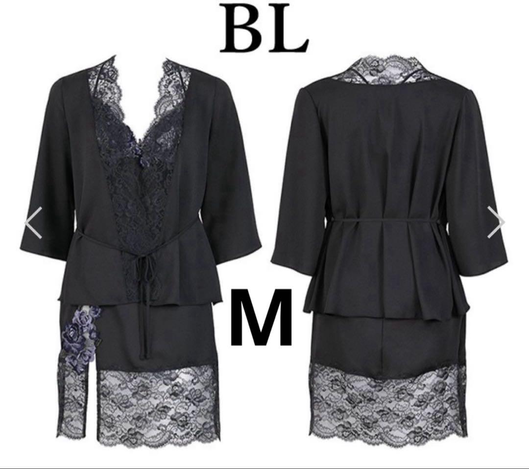 サルート/10 新品タグ付 ガウン＆スリップ 2点セット M黒