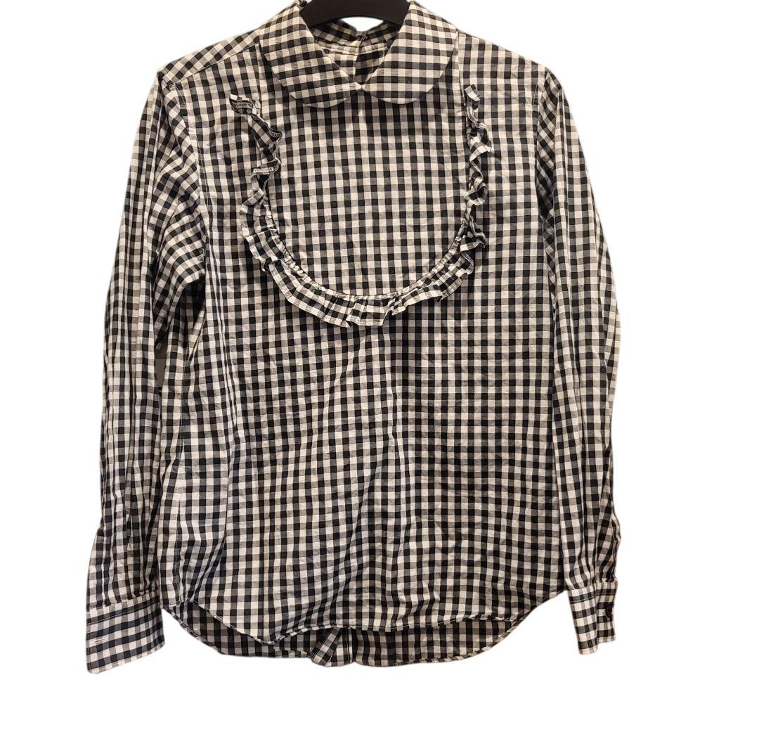 m*i様 コムデギャルソンガール フリル付きギンガムチェックシャツ