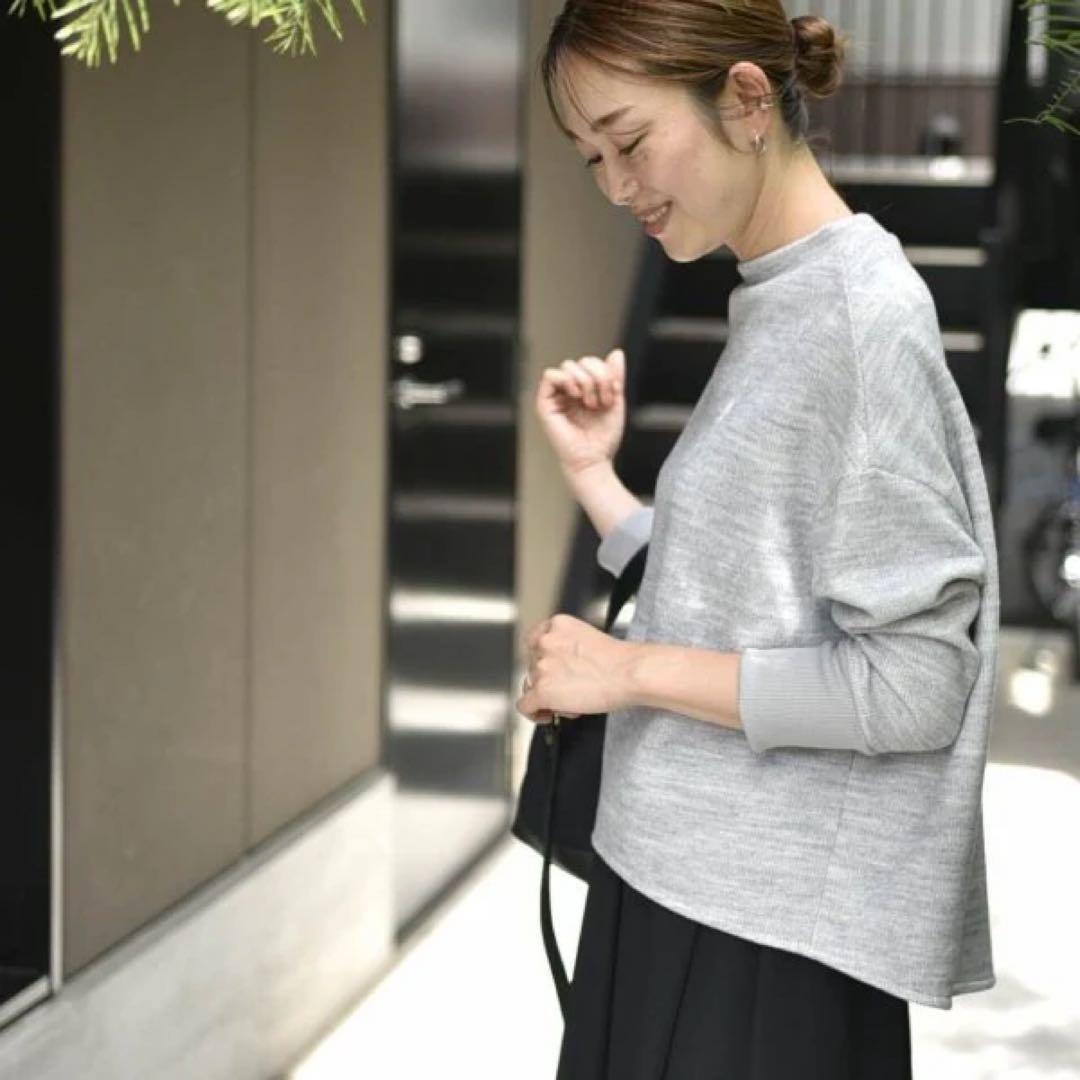 アワーホーム　OUR 洗えるあったかプルオーバー　 杢ライトグレー