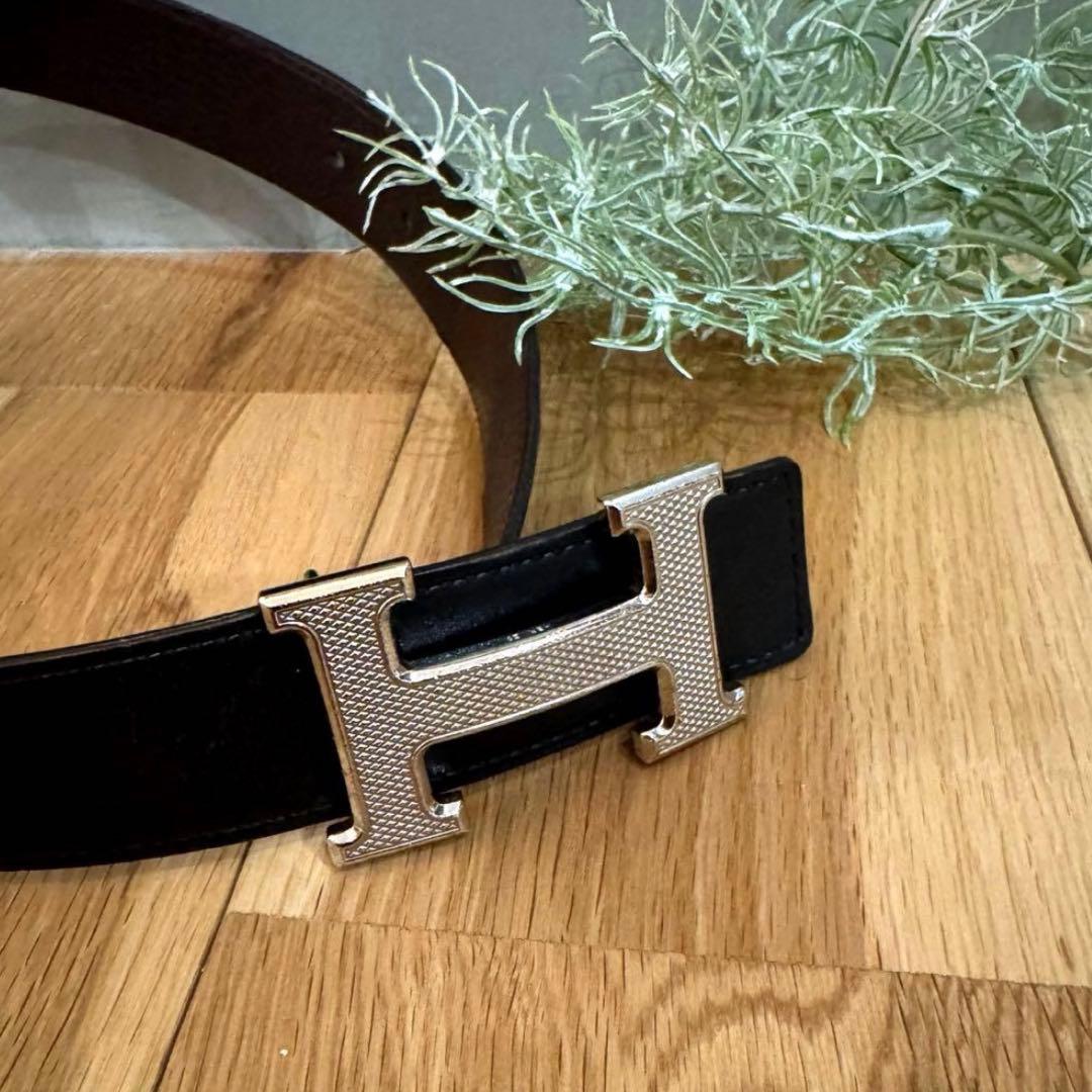 HERMES エルメス コンスタンス ベルト ブラック×ブラウン Hバックル