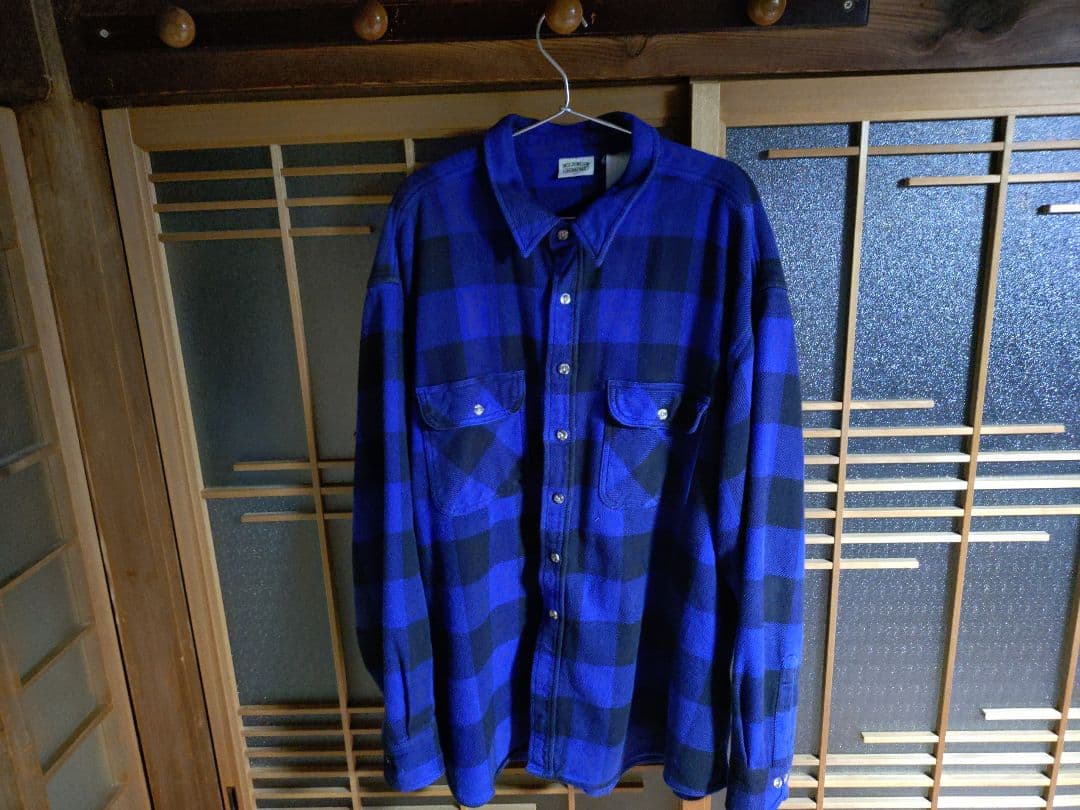 希少3XL FIVE BROTHER ネルシャツ　青黒チェック