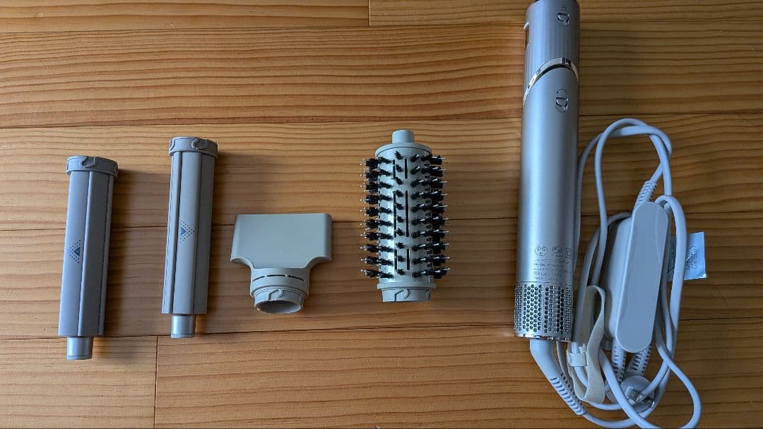 シルバー 2way・3wayヘアアイロン 本体と付属品