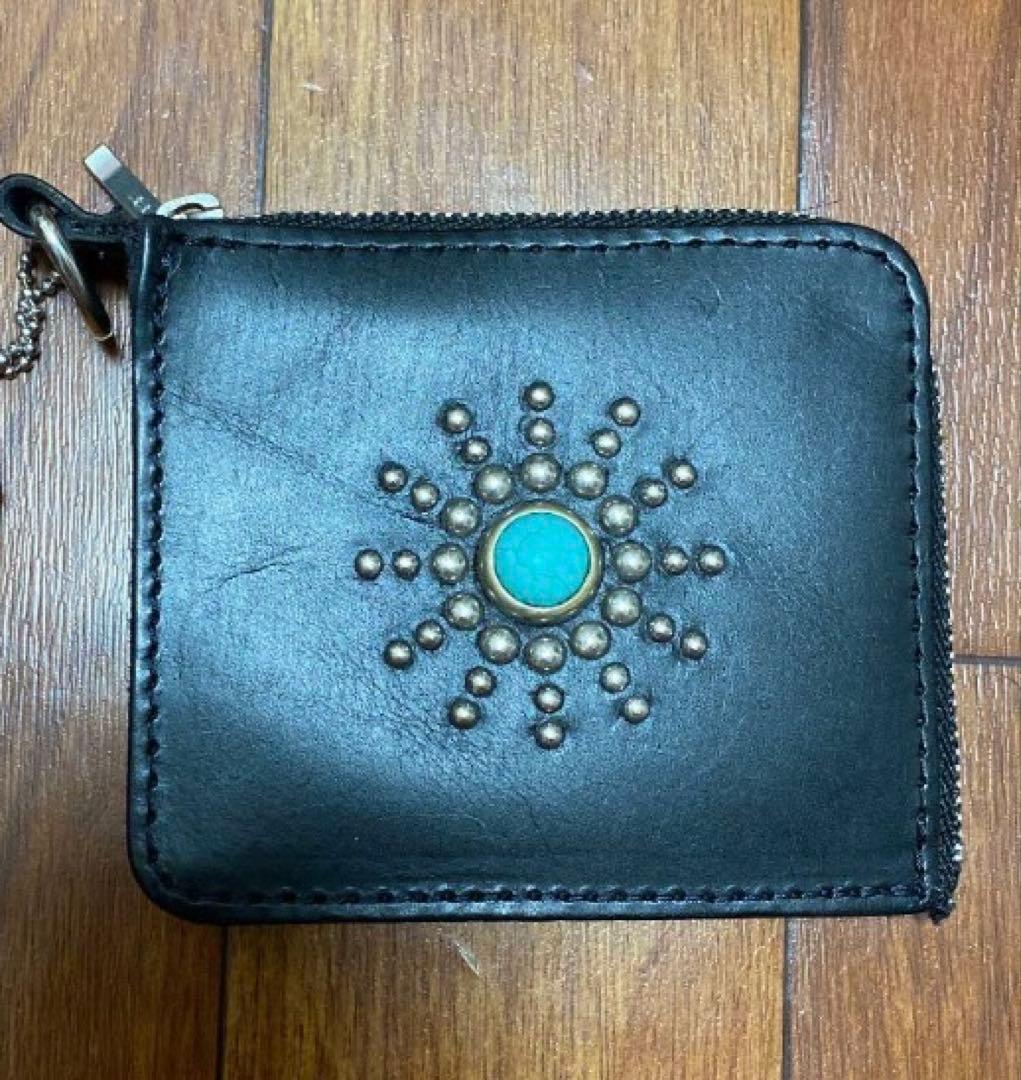 HTC エイチティーシー ミニウォレット ターコイズ 財布 スタッズ