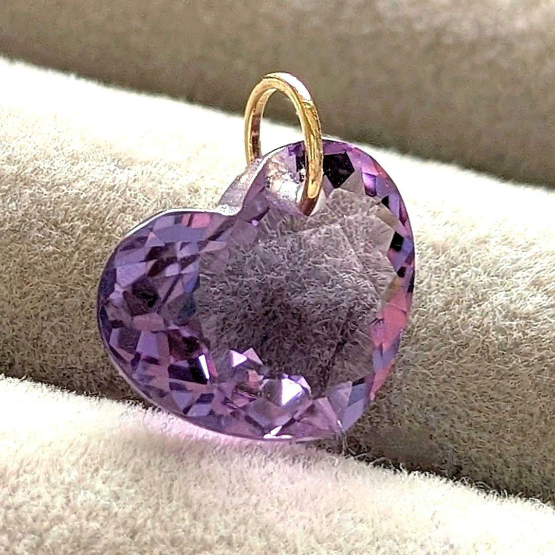 ♢ペンギンハート♢K18 アメジスト 3.4ct ネックレスチャーム