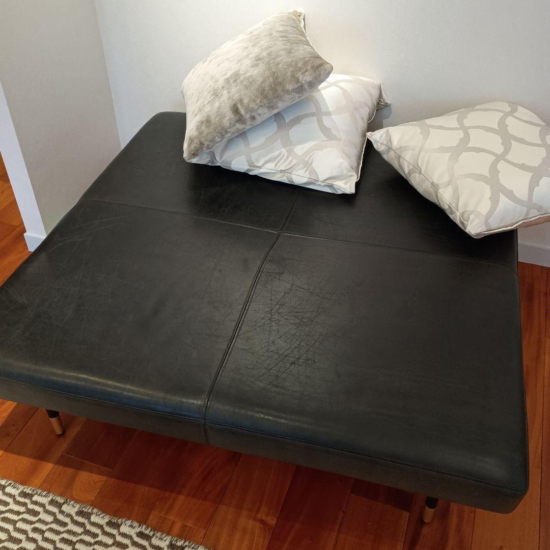 Nさん用【CONRAN刻印付】黒 本皮 オットマン　1m大きいサイズ