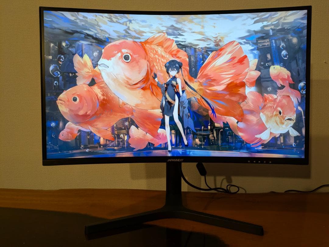 ジャパンネクスト ELED 27インチ 165Hz WQHD 曲面 モニター
