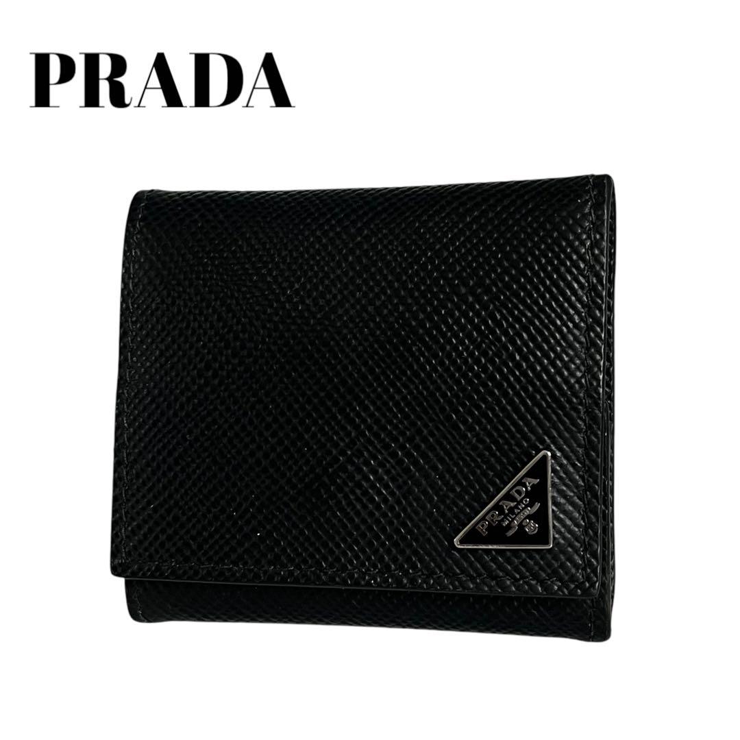 未使用級✨プラダ ケース 三角ロゴ サフィアーノレザー キュイール 黒