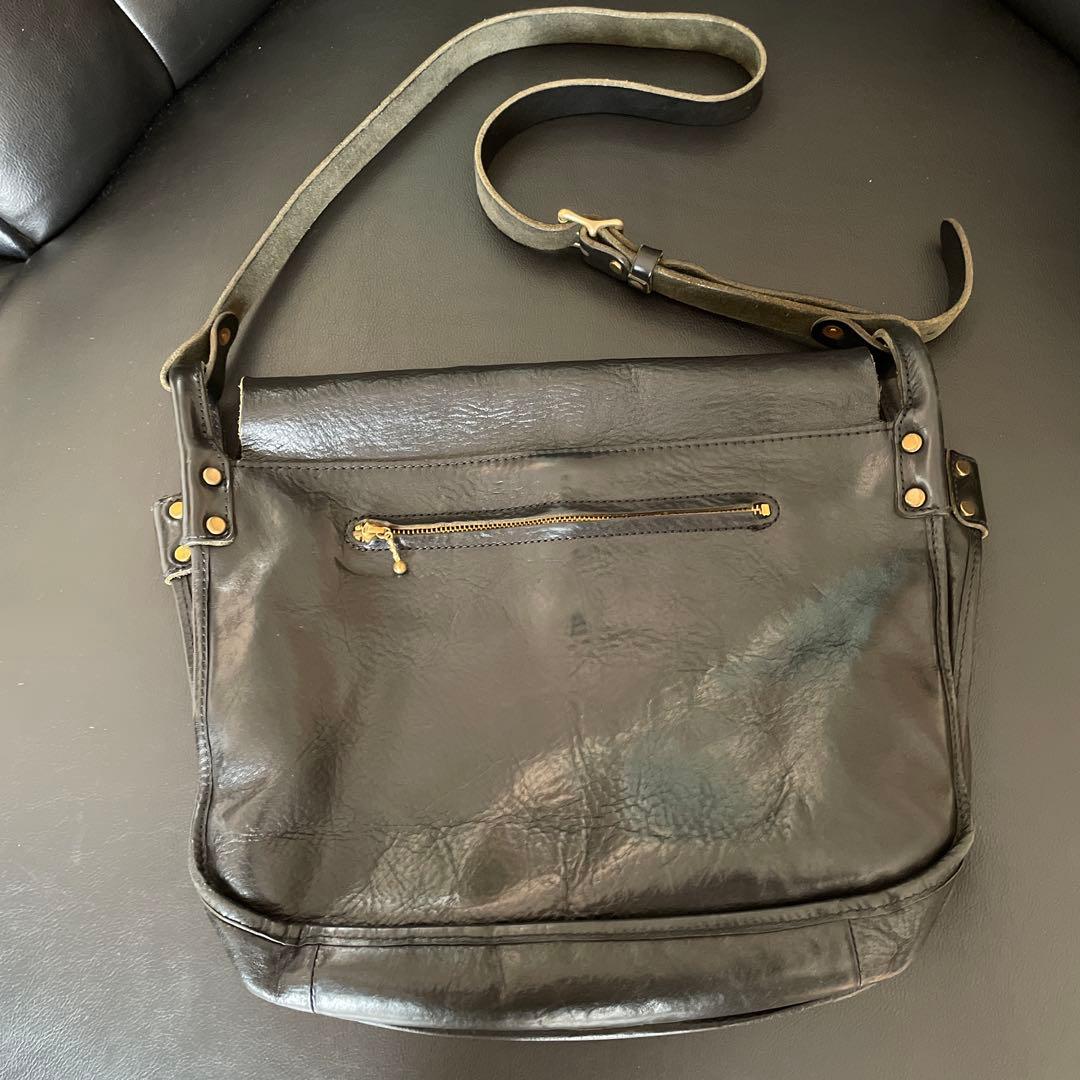 SLOWスロウ栃木レザステアレザ-ショルダ-バックハンティングポストマンRRL