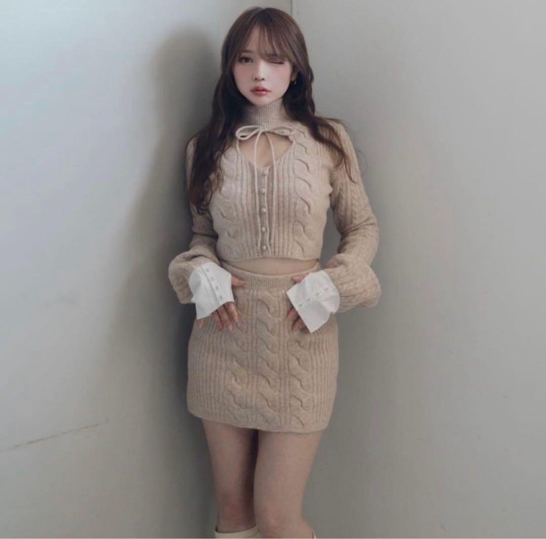 トップス andmary vivian knit ribbon tops skirt