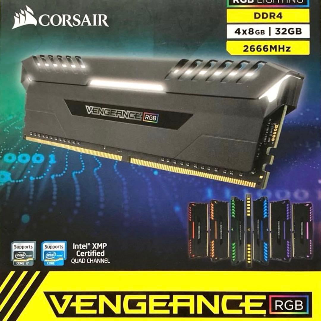箱痛みVENGEANCE RGB DDR4-2666 8GBx4 32GB